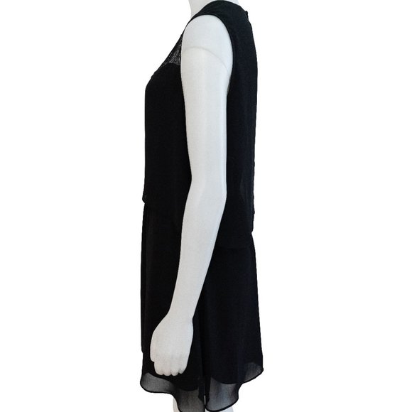 BCBG Generation Black Layered Mini Dress with Lace Insert Size M - Picture 2 of 4